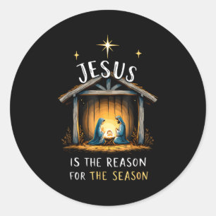 Jesus Is The Reason For The Season Christmas Xmas Classic Round Sticker
