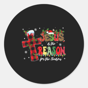 Jesus Is The Reason For The Season Christmas Xmas Classic Round Sticker