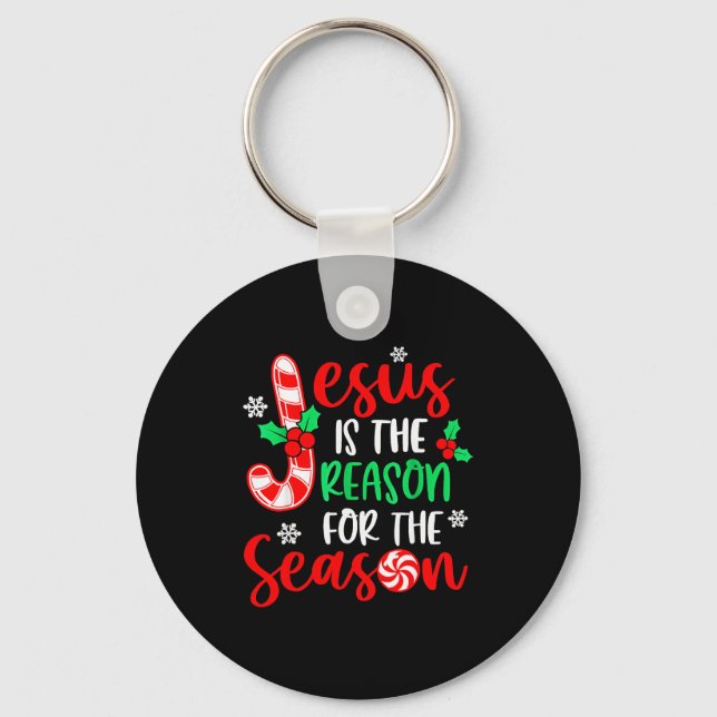 Jesus Is The Reason For The Season Christmas Xmas  Keychain (Front)