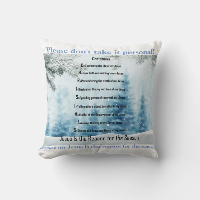Jesus is The Reason for the season collection Throw Pillow (Front)