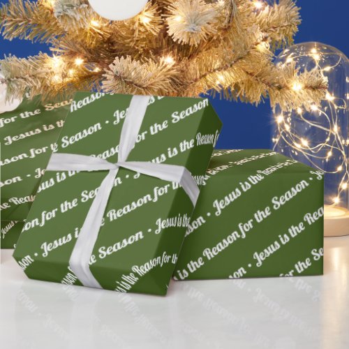 Jesus is the Reason for the Season Green Wrapping Paper