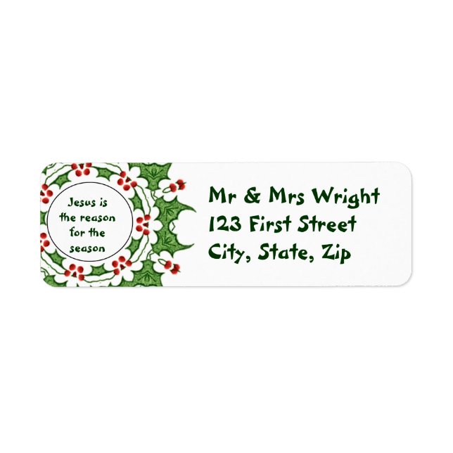 Jesus is the reason for the season Holly Design Label (Front)
