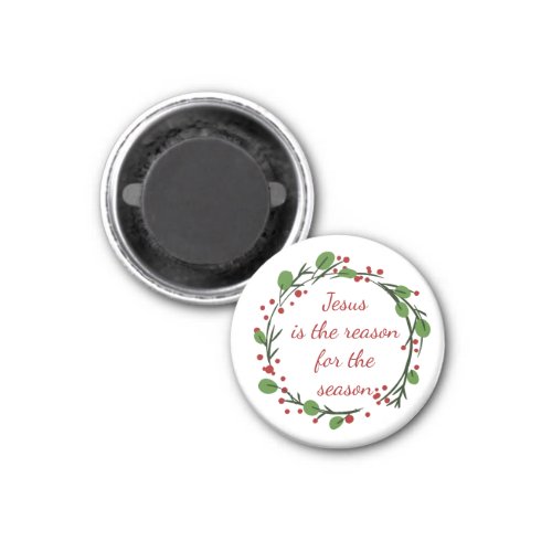 Jesus is the reason for the season Holly Design Magnet