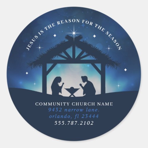 Jesus is the Reason for the Season Nativity Church Classic Round Sticker
