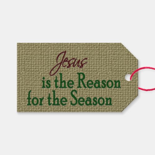 Jesus Is the Reason For the Season On Burlap Gift Tags
