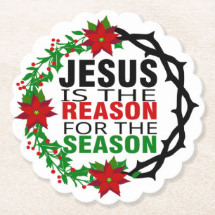 Jesus is the Reason for the Season Paper Coaster