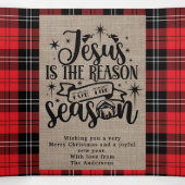 Jesus is the Reason for the Season Photo Plaid Tri-Fold Holiday Card (Inside Middle)