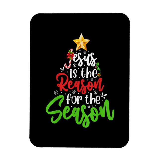 Jesus Is The Reason For The Season Tree Christian Magnet (Vertical)