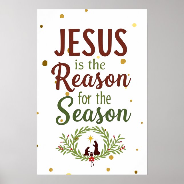 Jesus Is The Reason For The Season Wall Art (Front)
