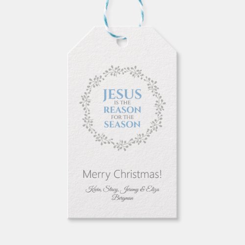 Jesus is the Reason for the Season Wreath Gift Tags