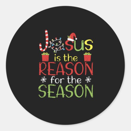 Jesus is the reason for the season Xmas Christian Classic Round Sticker