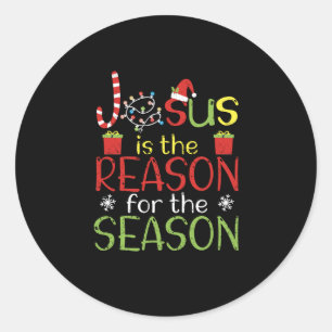 Jesus is the reason for the season Xmas Christian Classic Round Sticker