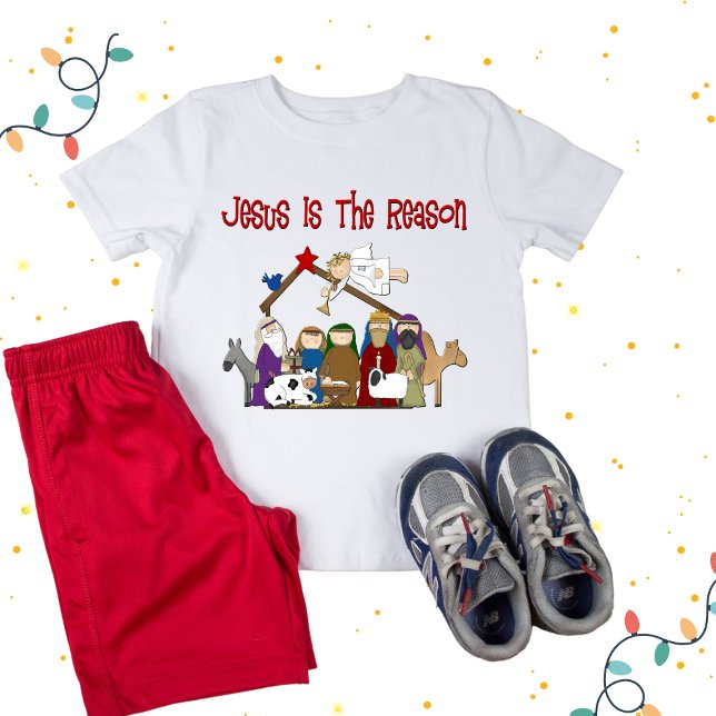 Jesus Is the Reason Manger Scene Baby T-Shirt (Creator Uploaded)
