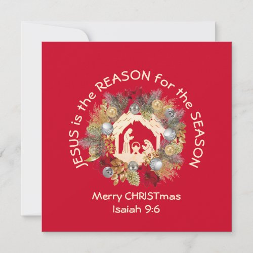 JESUS IS THE REASON Merry Christmas Holiday Card