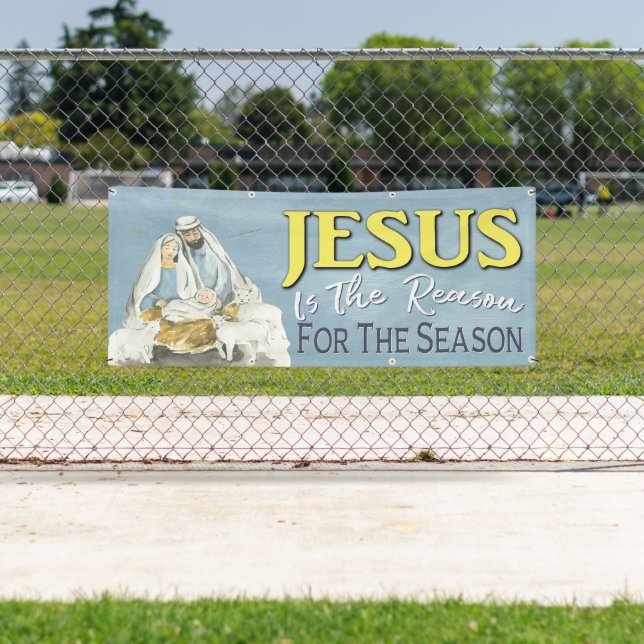Jesus Is The Reason Nativity Christmas  Church Banner (Insitu)