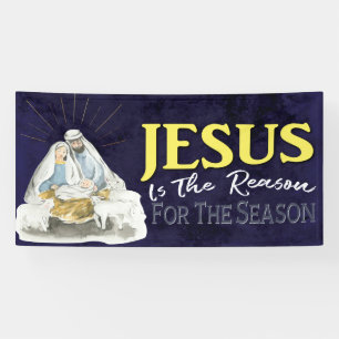 Jesus Is The Reason Nativity Christmas Church Banner
