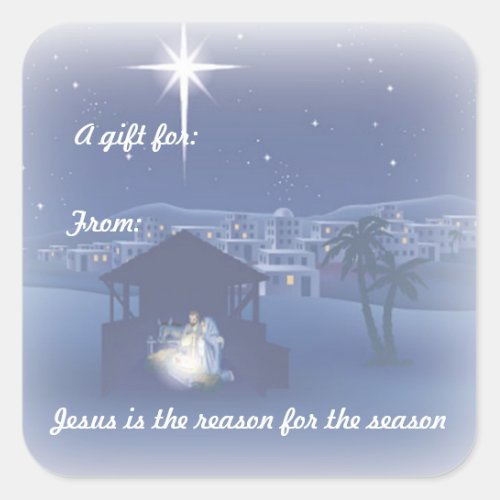 Jesus is the reason Nativity Gift tag Sticker