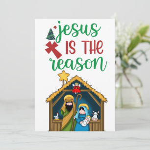 " Jesus is the Reason" Nativity Holy Family Christ Holiday Card
