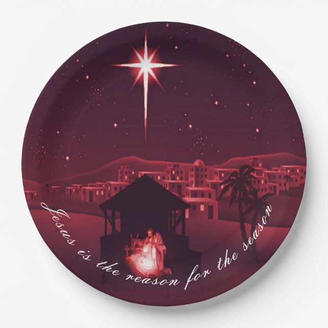 Jesus is the reason nativity plate (Front)