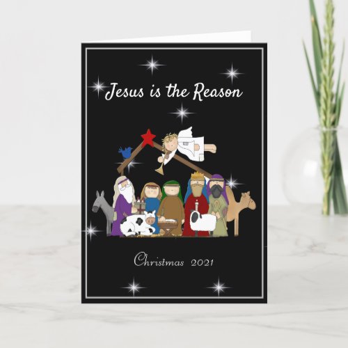 Jesus Is the Reason Nativity Scene_Add Year Holiday Card