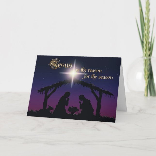 Jesus is the reason Nativity Scene Christmas Card (Front)