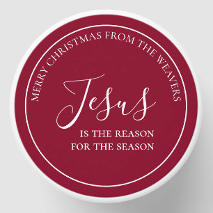 Jesus is the reason Personalized Red Christmas Mini Candle Favors