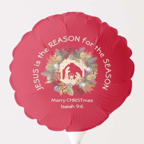 JESUS IS THE REASON Red Christmas Balloon