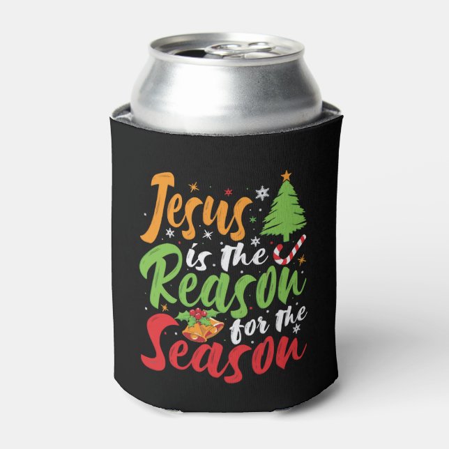 Jesus Is The Reason The Season Christmas Pajamas Can Cooler (Can Front)