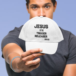 Jesus is the Trigger Releaser Faith Scripture Hat