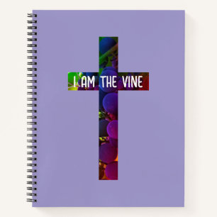 Jesus is the Vine Cross and Grapes Bible Verse Notebook