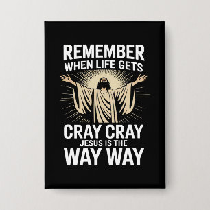 Jesus Is The Way Christmas Funny Faith Religious Button