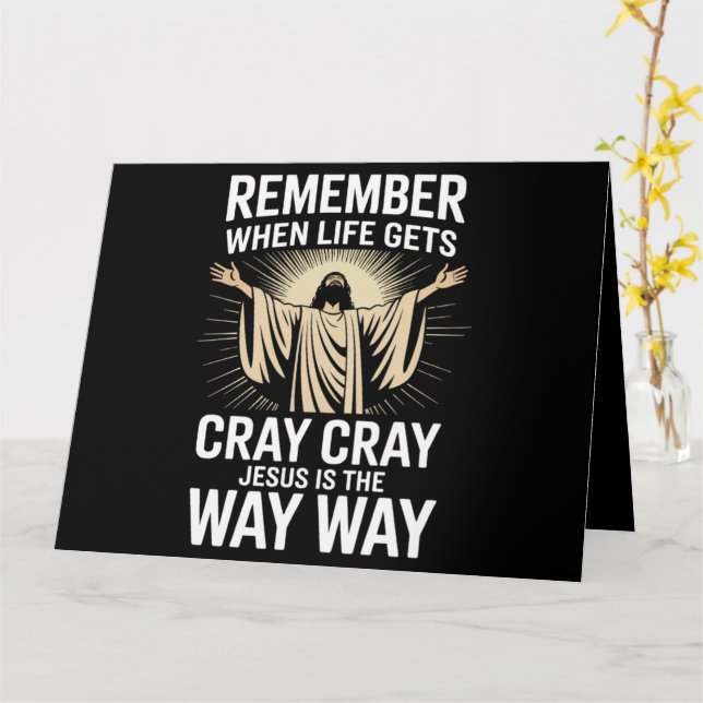 Jesus Is The Way Christmas Funny Faith Religious  Card (Yellow Flower)