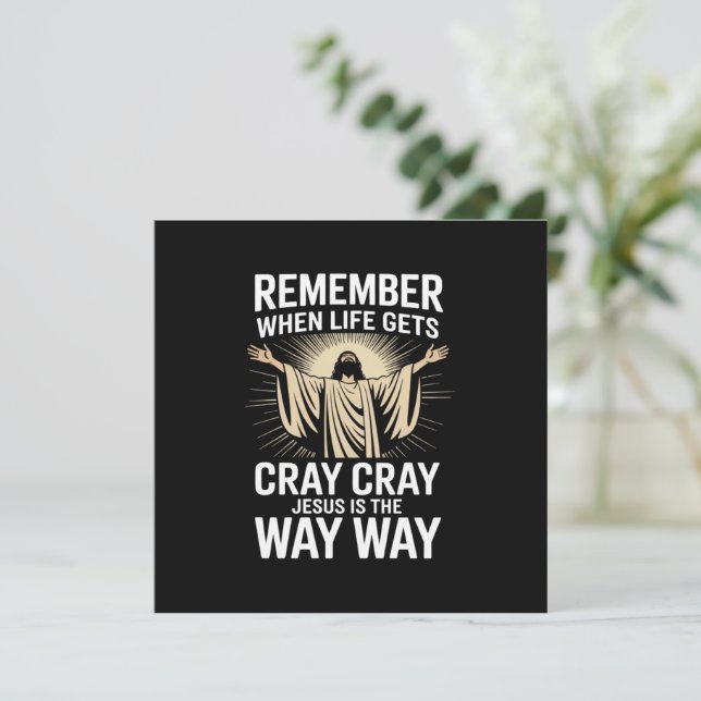 Jesus Is The Way Christmas Funny Faith Religious  Holiday Card (Standing Front)