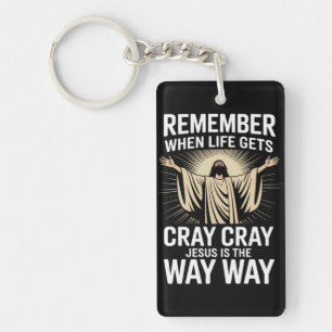 Jesus Is The Way Christmas Funny Faith Religious Keychain