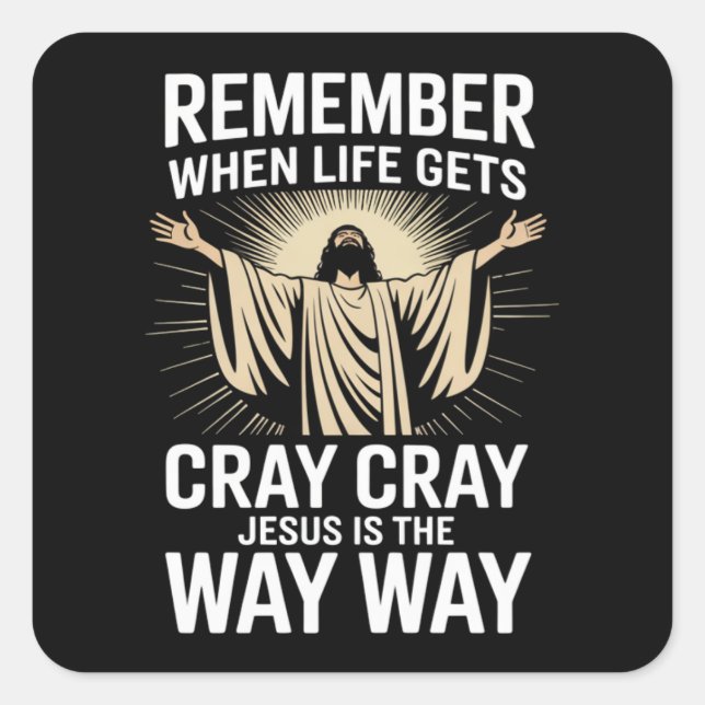 Jesus Is The Way Christmas Funny Faith Religious  Square Sticker (Front)