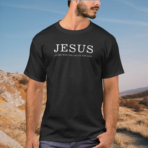 Jesus Is The Way Minimal Black and White T_Shirt 