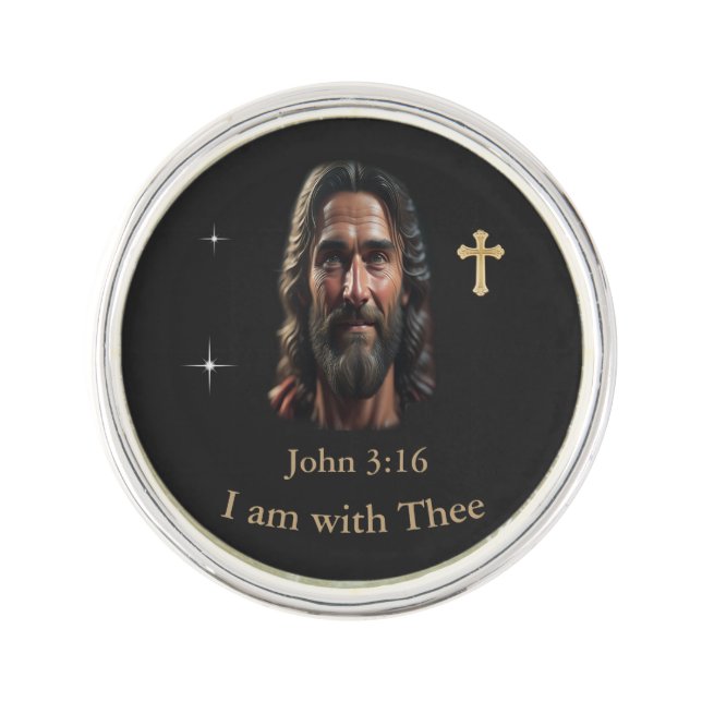 Jesus is with thee lapel pin (Front)
