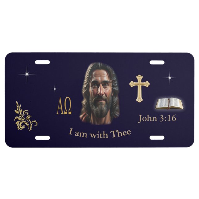 Jesus is with thee license plate (Front)
