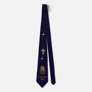 Jesus is with thee neck tie