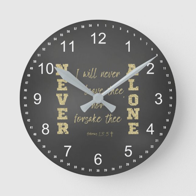 Jesus is with you Always Bible Verse Round Clock (Front)