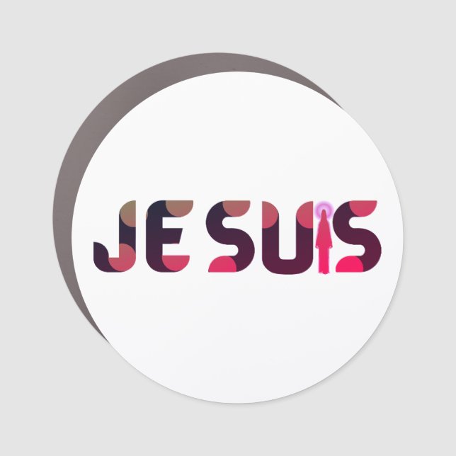 Jesus, Je Suis or I Am Car Magnet (Front)