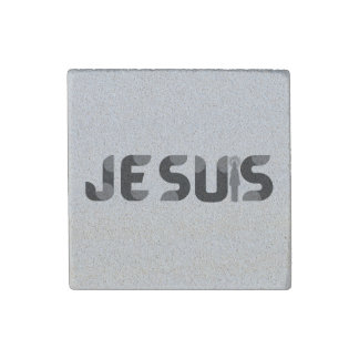 Jesus, Je Suis or I Am Stone Magnet