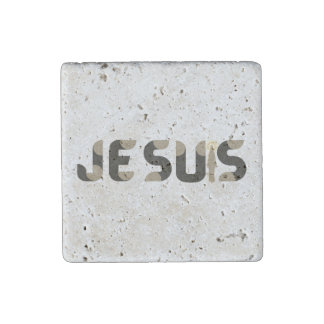 Jesus, Je Suis or I Am Stone Magnet