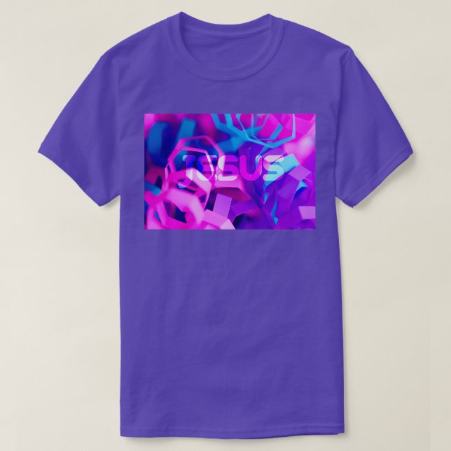 JESUS Jesus Lab Pink Purple Blue Design T-Shirt (Design Front)