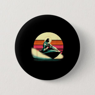 Jesus jet skiing - funny christian religious jet button