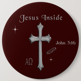 Jesus John 3:16 Button