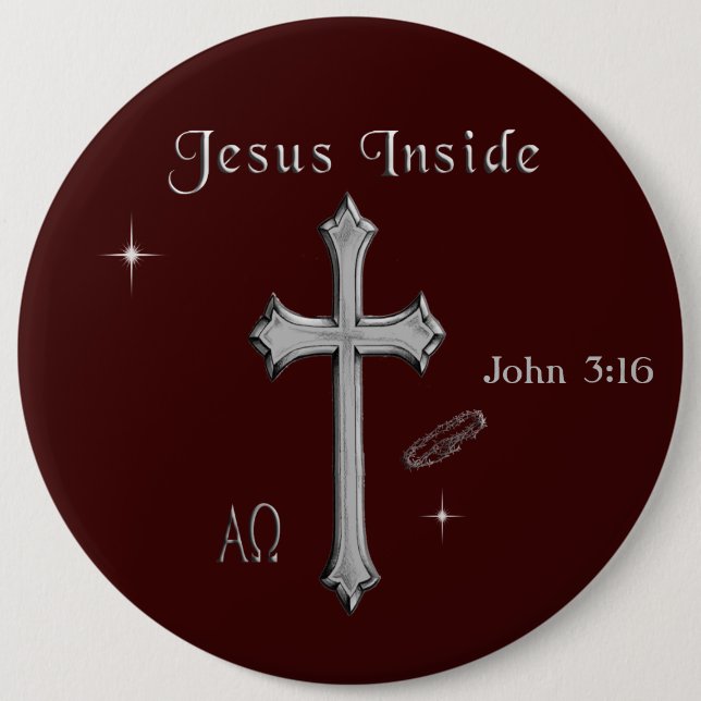 Jesus John 3:16 Button (Front)