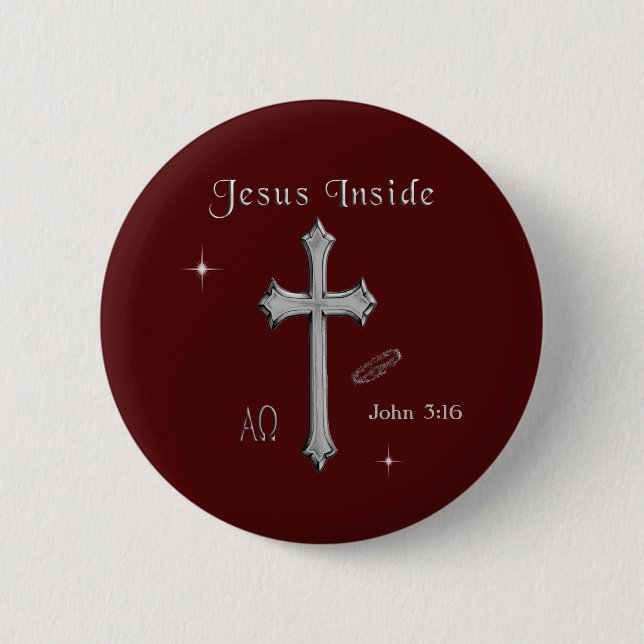 Jesus John 3:16 Button (Front)