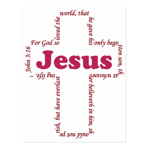 Jesus John 3:16 Postcard | Zazzle