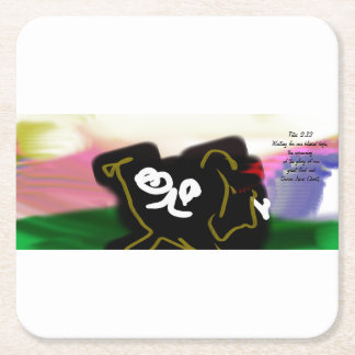 jesus joy square paper coaster